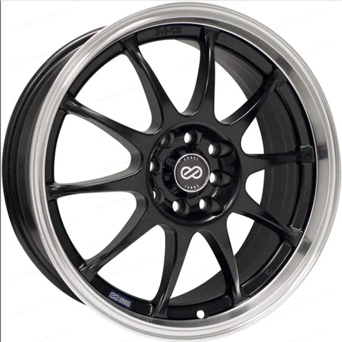 Enkei J10 15×6.5 4×100/114.3 38mm Offset 72.62mm Bore Dia Matte Black w/ Machined Lip Wheel