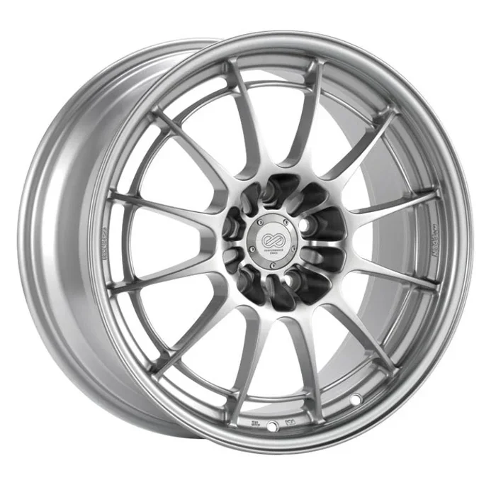 Enkei NT03+M 18×8.5 5×114.3 38mm Offset 72.6mm Bore Silver Wheel G35/350z24.3 lb