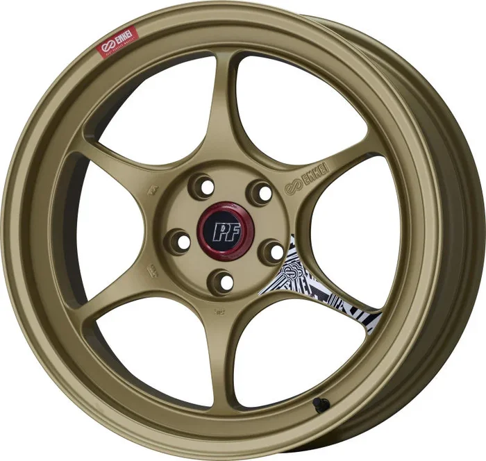 Enkei PF06 18×8.5in 5×114.3 BP 35mm Offset 75mm Bore Gold Wheel