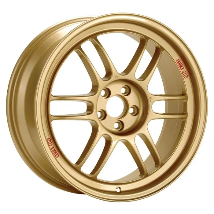 Enkei RPF1 17×8 5×114.3 45mm Offset 73mm Bore Gold Wheel 05-07 STI/06-10 Civic Si19.9 lb