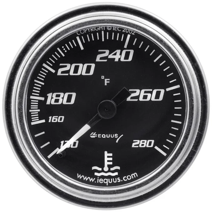 Equus 2.0 Dia Water Temp Gauge Chrome 140-280
