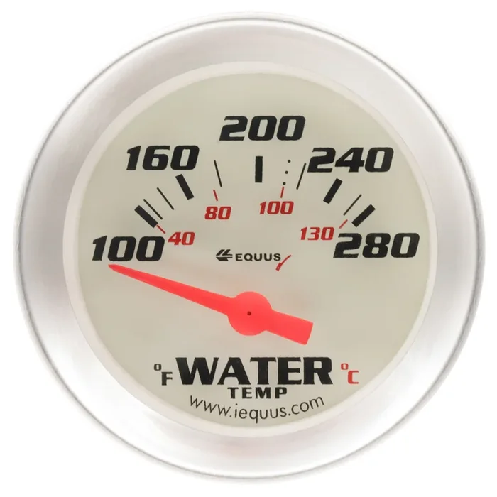 Equus 2.0 Dia Water Temp Gauge Silver 100-280