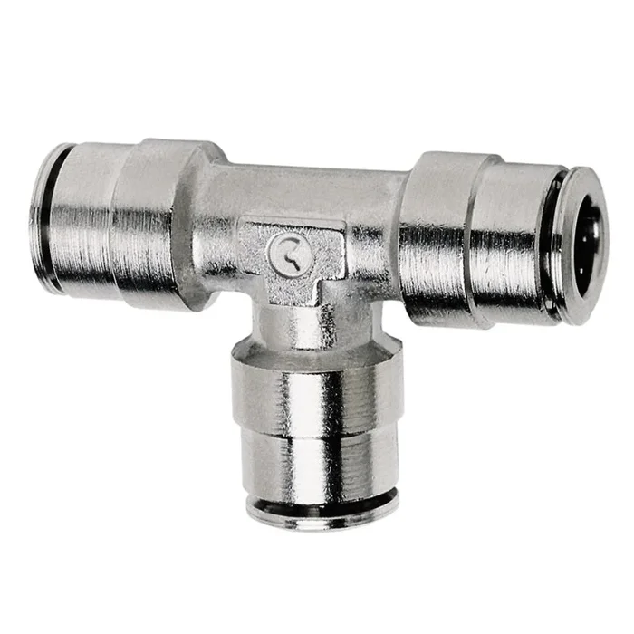 Firestone Union Tee 1/4in. Nickel Push-Lock Air Fitting – Single (WR17603461)