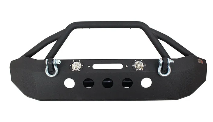 Fishbone Offroad 07-18 Jeep Wrangler Front Winch Bumper W/LEDs Full Width – Blk Texured Powdercoated