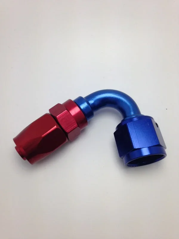Fragola -12AN Fem x -16AN Hose 120 Degree Expanding Hose End – Blue/Red