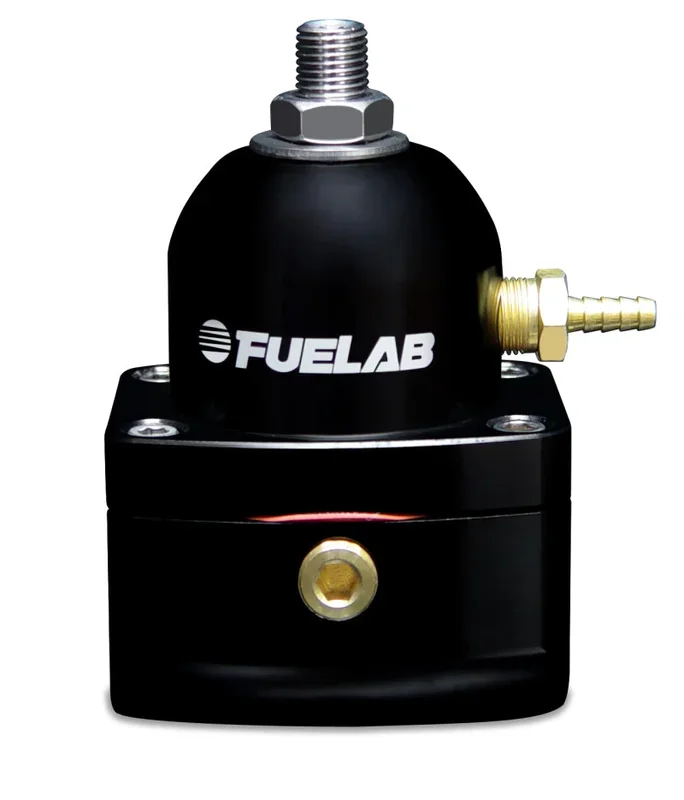 Fuelab 515 EFI Adjustable FPR Large Seat 25-90 PSI (2) -10AN In (1) -6AN Return – Black