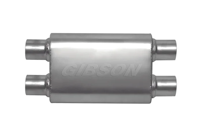 Gibson CFT Superflow Dual/Dual Oval Muffler – 4x9x18in/2.5in Inlet/2.5in Outlet – Stainless16.0 lb