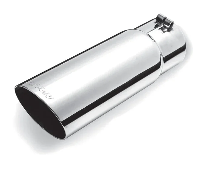 Gibson Round Single Wall Angle-Cut Tip – 4in OD/3.5in Inlet/12in Length – Stainless2.6 lb