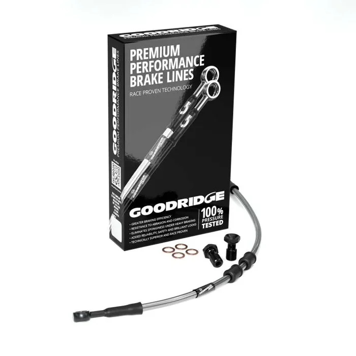 Goodridge 05-07 HD FLSTSC +6in Clear Brake Line Kit w/Stainless Steel Fittings