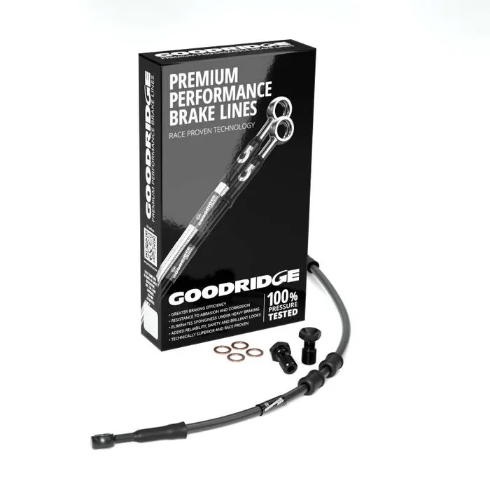 Goodridge 08-13 HD FLTR/U (w/ABS) +8in Black Brake Line Kit w/Black Fittings