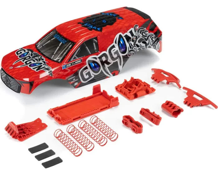 GORGON Painted Decaled Trimmed Body Set Red