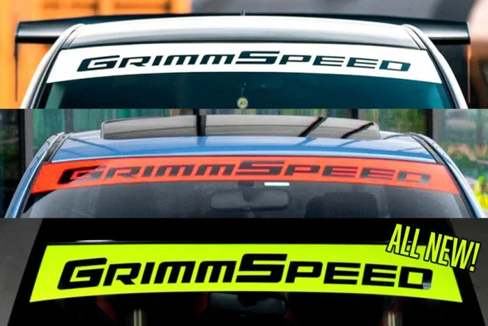 GrimmSpeed 2002+ Subaru WRX/STI / 05-09 Legacy GT Windshield Banner 43in. – White