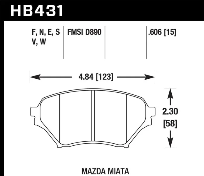 Hawk 01-05 Miata w/ Sport Suspension Blue 9012 Front Brake Pads D8903.5 lb