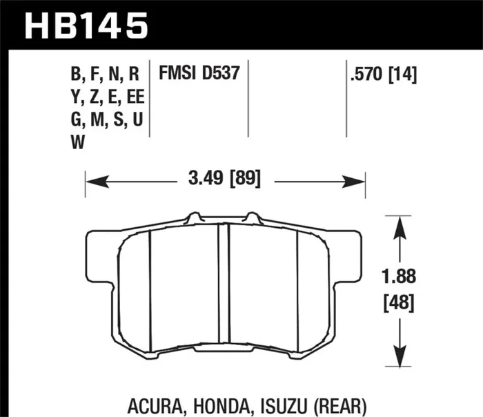 Hawk 06+ Civic Si / 97-01 Integra Type-R / 03-06 RSX / 04-08 TSX / 03-07 Honda Accord / 97-01 Prelud2.1 lb