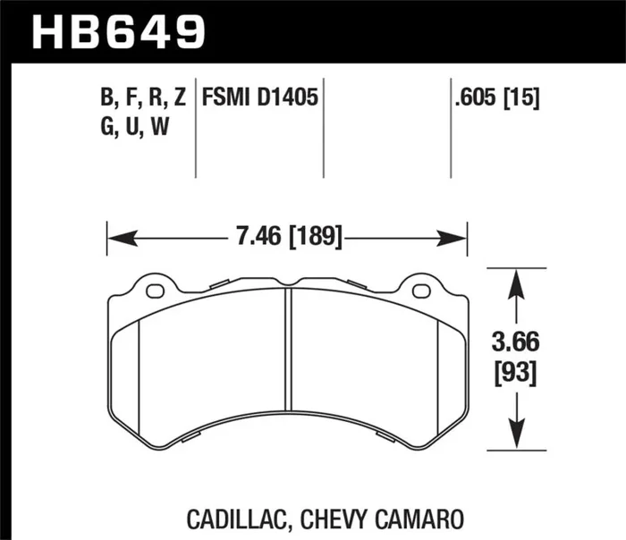 Hawk 08-12 Cadillac CTS-V / 12 Jeep Grand Cherokee (WK2) SRT8 DTC-30 Front Race Brake Pads8.2 lb