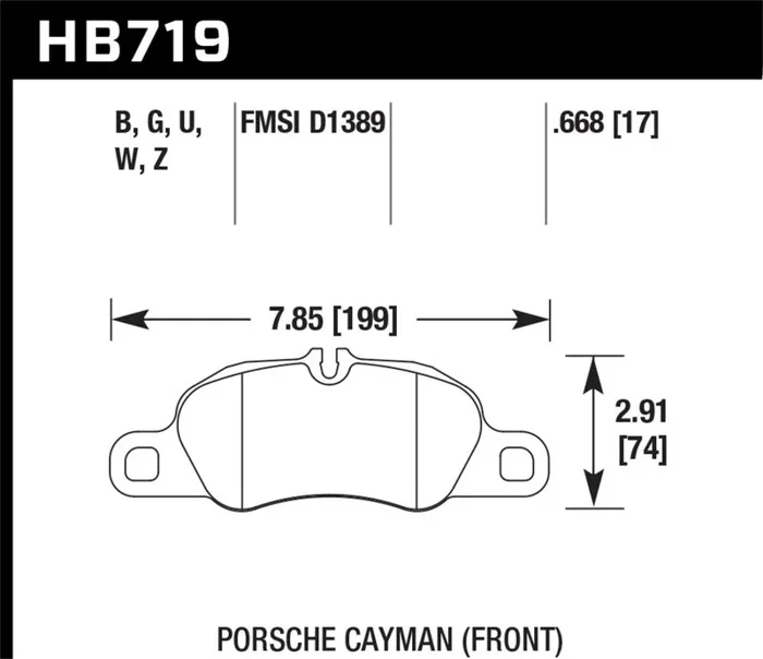 Hawk 2014 Porsche Cayman DTC-70 Front Race Brake Pads6.2 lb