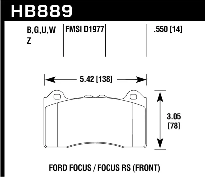 Hawk 2017 Ford Focus DTC-60 Race Front Brake Pads4.8 lb