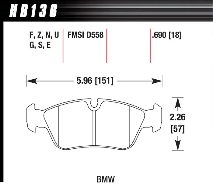 Hawk Brake Brake Pads DTC-60 BMW Front