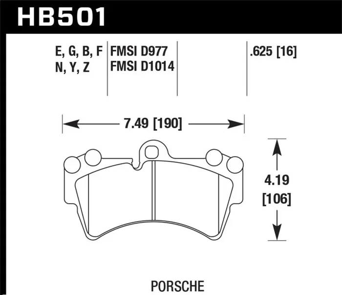 Hawk Porsche HPS Street Front Brake Pads8.8 lb