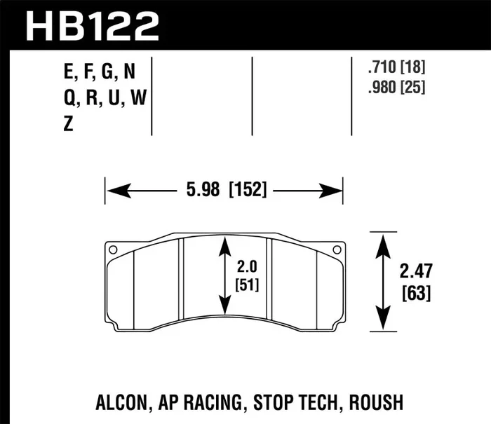 Hawk Stoptech ST-60 Caliper DTC-60 Race Brake Pads5.9 lb