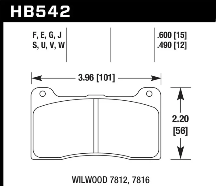 Hawk Wilwood 7812 HP+ Race Brake Pads2.6 lb