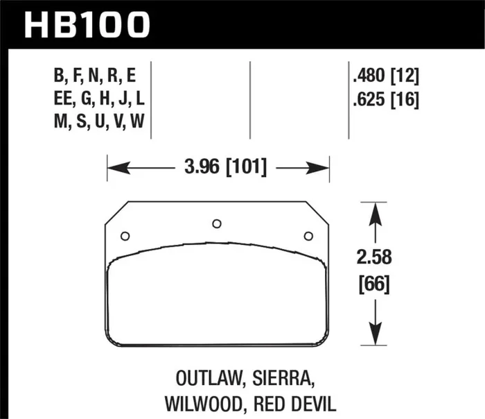 Hawk Wilwood Dynalite Caliper HP+ Street Brake Pads2.8 lb