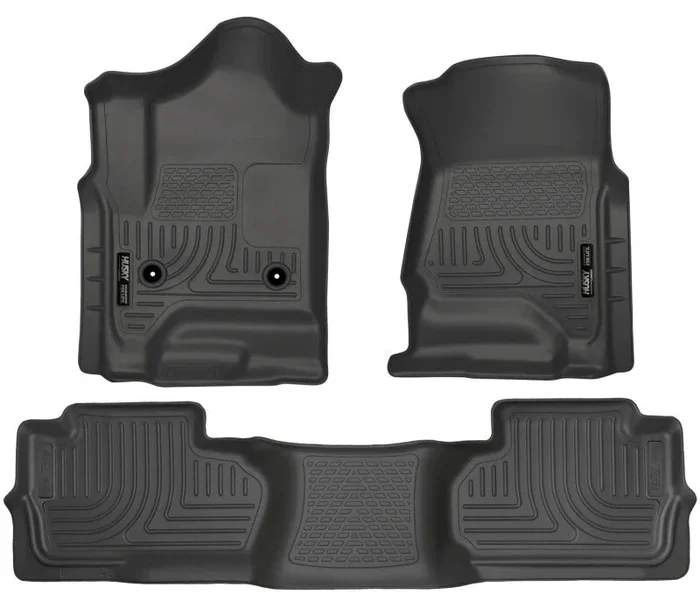 Husky Liners 14 Chevrolet Silverado/GMC Sierra Dbl Cab WeatherBeater Black Front&2nd Seat Floor Line11.3 lb
