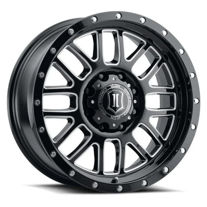 ICON Alpha 20×9 8×6.5in 19mm Offset 5.75in BS Gloss Black Milled Spokes Wheel