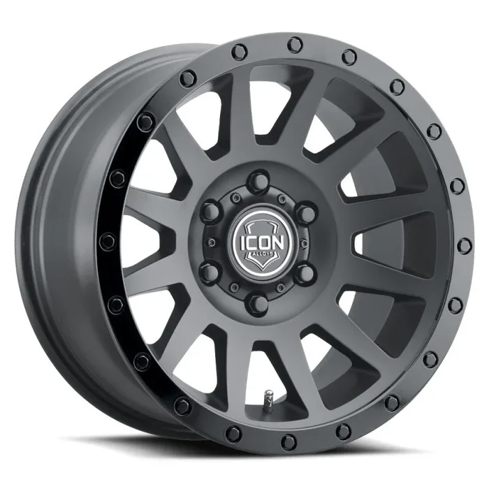 ICON Compression 17×8.5 6×5.5 0mm Offset 4.75in BS 106.1mm Bore Double Black Wheel