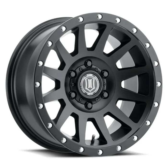 ICON Compression 17×8.5 6×5.5 0mm Offset 4.75in BS 106.1mm Bore Satin Black Wheel