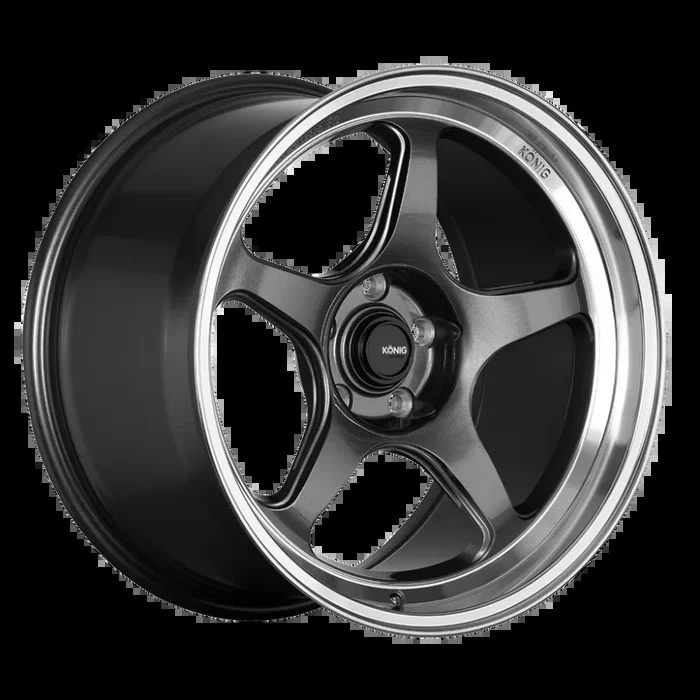 Konig Hyperspec 17×8 4×100 ET40 Anthracite Metallic Wheel w/ Mirror Machined Lip (Knurled Bead)