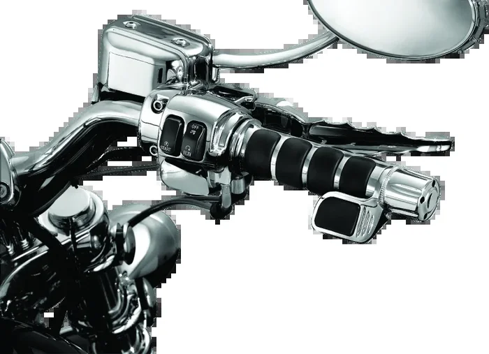 Kuryakyn Premium ISO Grip With Contoured Throttle Boss Throttle-By-Wire Chrome