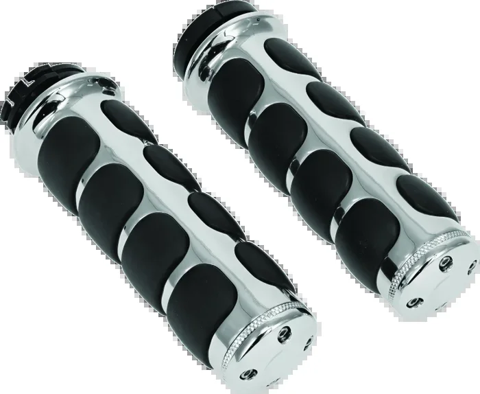 Kuryakyn Premium ISO Grips Without Throttle Boss Dual Cable Chrome1.2 lb