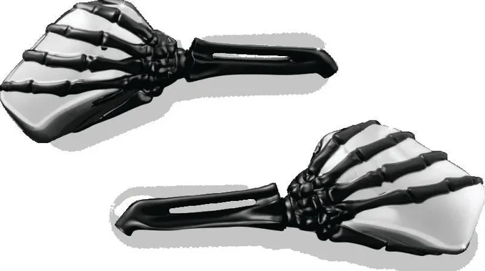 Kuryakyn Skeleton Hand Mirrors Black/Chrome2.6 lb