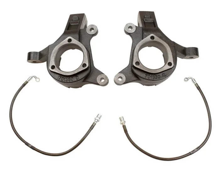 MaxTrac 07-16 GM C1500 2WD 3in Front Lift Spindles w/Extended DOT Compliant Brake Lines49.5 lb