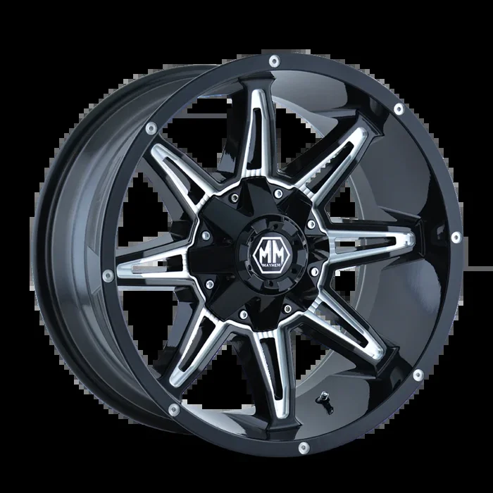 Mayhem 8090 Rampage 20×10 / 6×135 BP / -25mm Offset / 106mm Hub Black w/ Milled Spokes Wheel