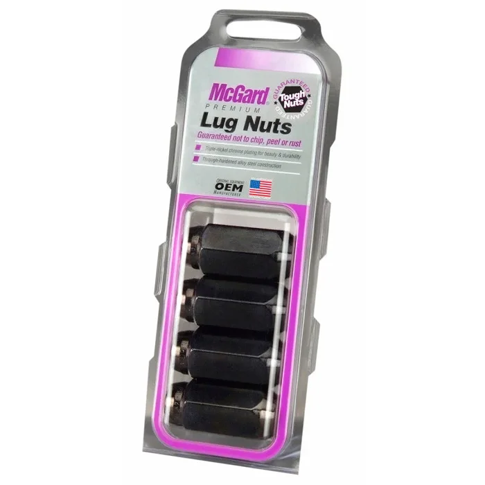 McGard Hex Lug Nut (Cone Seat) M14X1.5 / 22mm Hex / 1.945in. Length (4-Pack) – Black1.0 lb