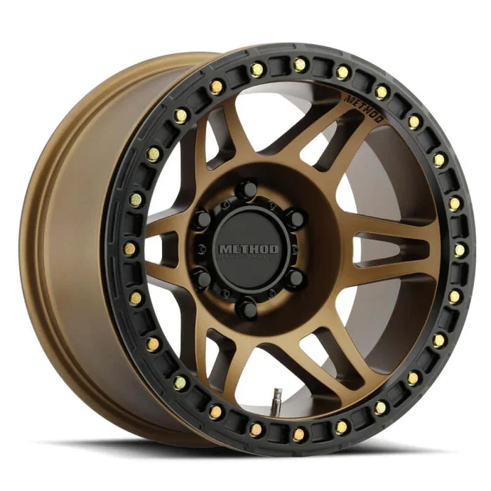 Method MR106 Beadlock 17×9 -44mm Offset 8×6.5 130.81mm CB Method Bronze w/BH-H36125 Wheel44.2 lb