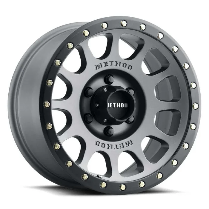 Method MR305 NV 17×8.5 / 0mm Offset / 6×5.5 BP / 108mm CB / Titanium – Matte Black Lip Wheel