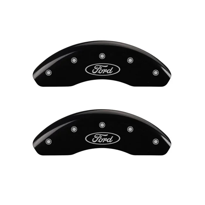 MGP 4 Caliper Covers Engraved Front Mustang Engraved Rear SN95/GT Black finish silver ch