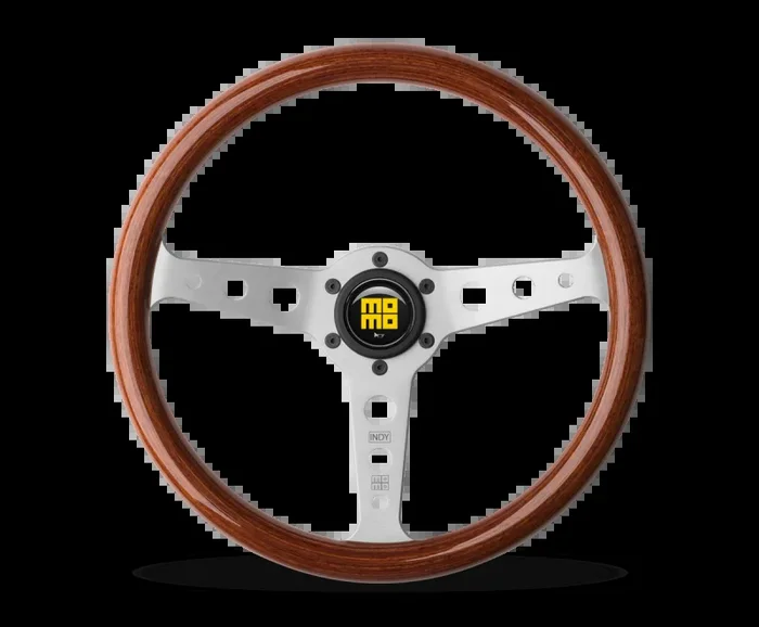 Momo Indy Steering Wheel 350 mm – Magoany Wood/Brshd Spokes