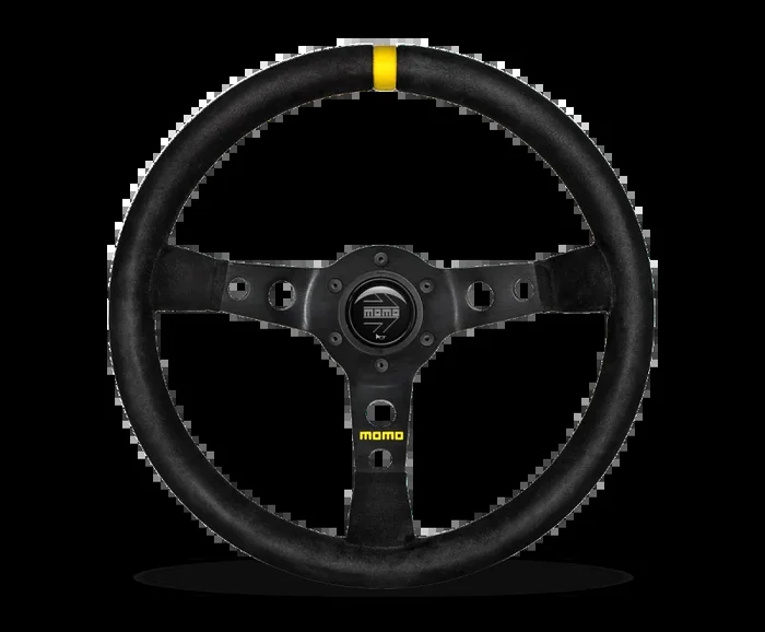 Momo MOD07 Steering Wheel 350 mm – Black Suede/Black Spokes/1 Stripe