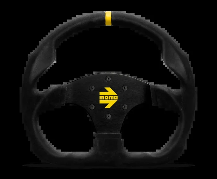 Momo MOD30 Steering Wheel 320 mm -Black Suede/Black Spokes/1 Stripe2.8 lb