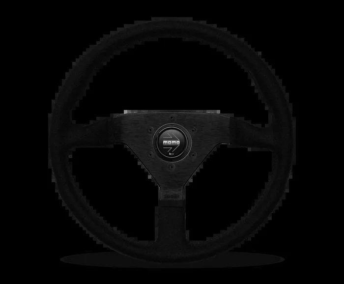 Momo Montecarlo Alcantara Steering Wheel 350 mm – Black/Black Stitch/Black Spokes
