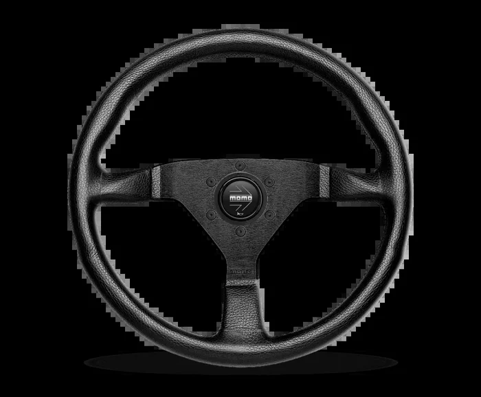 Momo Montecarlo Steering Wheel 350 mm – Black Leather/Black Stitch/Black Spokes
