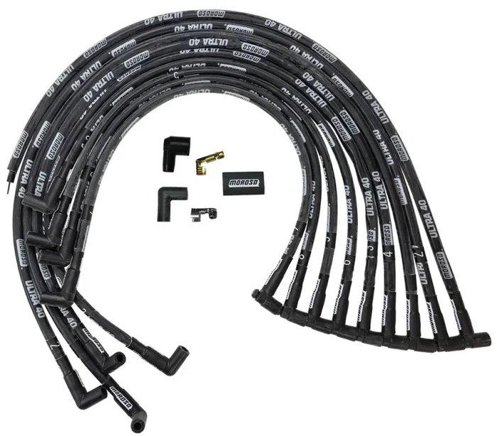 Moroso Chevrolet Small Block Ignition Wire Set – Ultra 40 – Sleeved – HEI – 90 Degree – Black