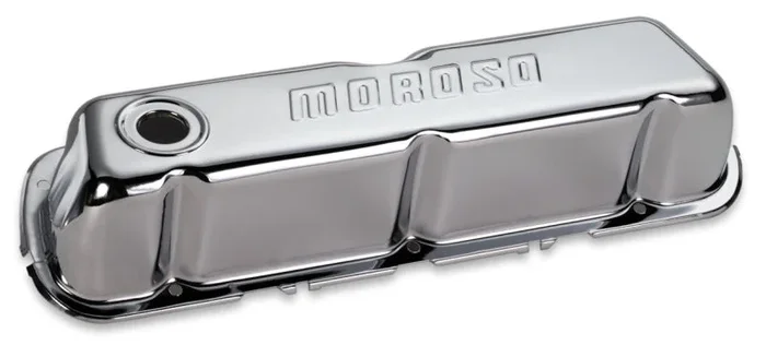 Moroso Ford 302/351W Valve Cover – w/o Baffles – Stamped Steel Chrome Plated – Pair