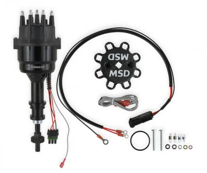 MSD Ready-to-Run Black Marine Distributor Ford 351C-460, Steel Gear