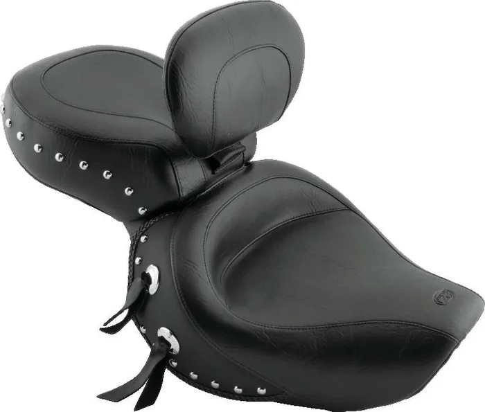 Mustang 00-08 Honda VT1100 Sabre,97-08 Spirit,87-97 Shadow Wide Touring 1PC Seat w/Studs – Black