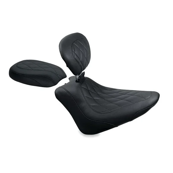 Mustang 11-13 Harley Blackline,12-17 Slim/Slim S Wide Touring Solo Seat w/DBR Diamond – Black